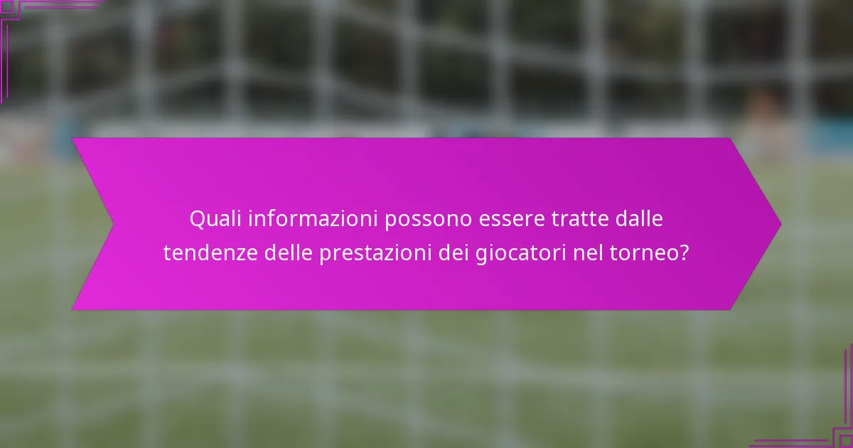 Quali informazioni possono essere tratte dalle tendenze delle prestazioni dei giocatori nel torneo?