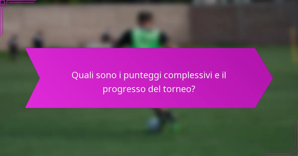 Quali sono i punteggi complessivi e il progresso del torneo?